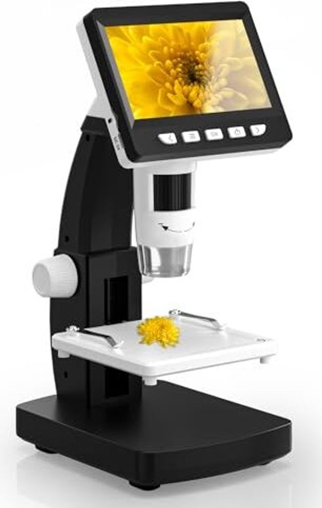 Digital Mikroskop, 4,3-Zoll, 50X-1000X Auflösung, USB Mit 8 Einstellbaren LED-Beleuchtungen, Für Erwachsene/Kinder (306-B)