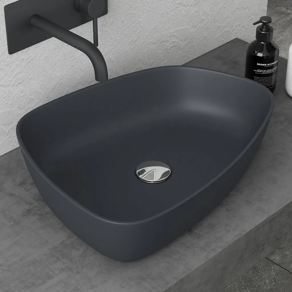 Lavello Bagno Antracite doporro 51x38cm Colossum806 Minerale Fuso