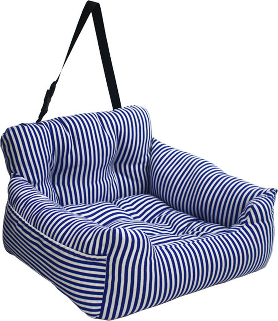 Hundesitz für auto Hundebett 32 * 50 * 55 cm, mit Sicherheitsgurt, für Autos, Zuhause und alle Jahreszeiten, Multifunktionales Hundebetten, Blau ...