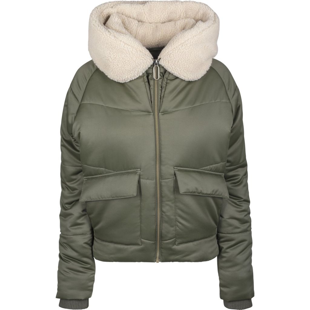 Urban Classics Ladies - Sherpa Hooded Winterjacke oliv - XL