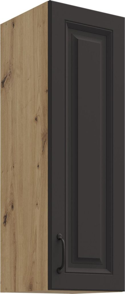 Hängeschrank 30 cm Stilo Grau + Eiche Artisan Küchenzeile Küchenblock Küche Landhaus Höhe 90 cm