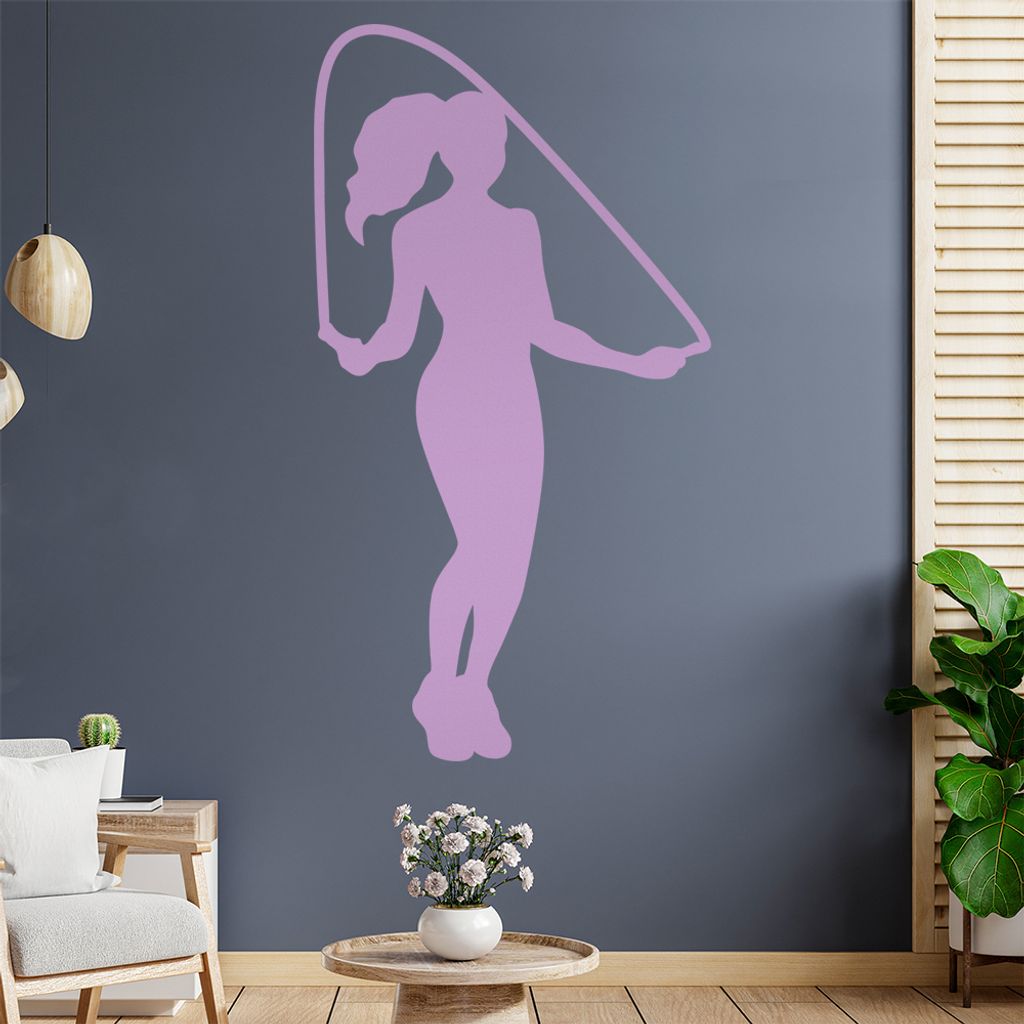 Seilspringen Figur Sport Wandtattoo Wandaufkleber Wall Sticker - Dekoration, Küche, Wohnzimmer, Schlafzimmer, Badezimmer