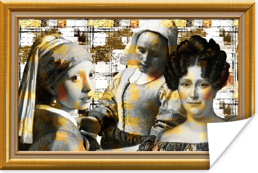 MuchoWow Poster Kunst - Alte Meister - Rahmen - Gold 120x80 cm - Bilder