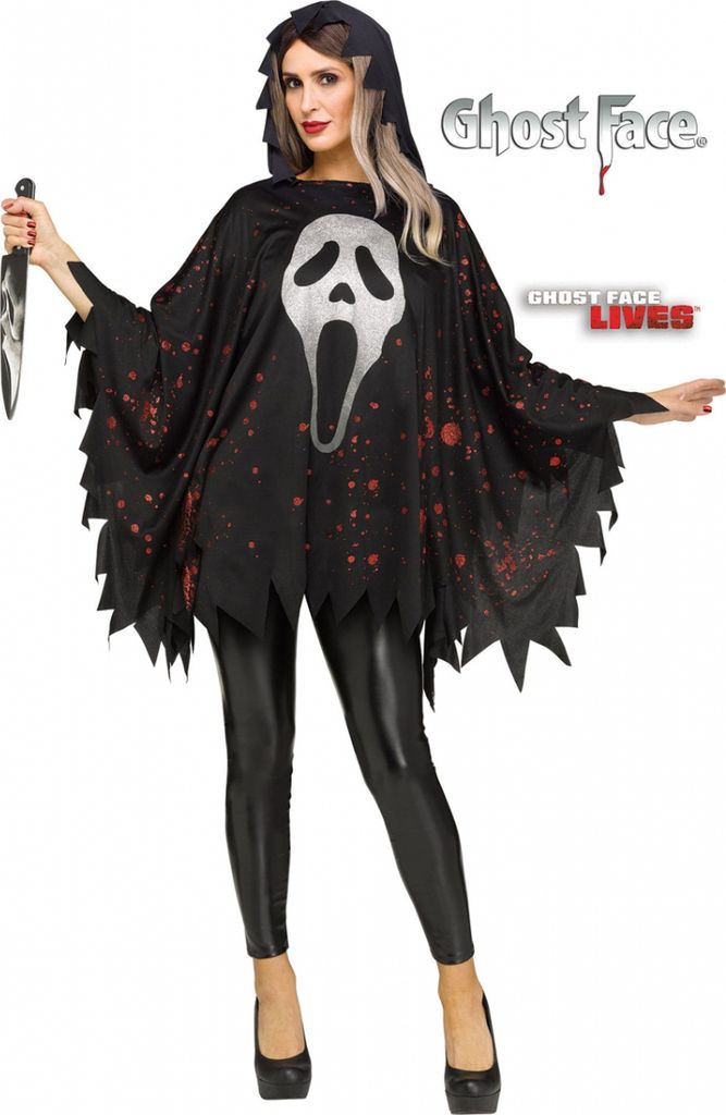 Original Ghost Face Glitzer Poncho für Erwachsene Produktbild 