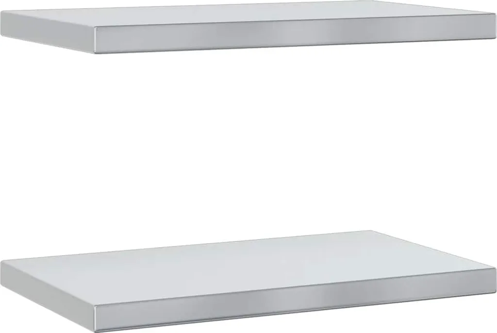 Set 2 Mensole Sospese Acciaio Inox 50x30x3 cm Argento vidaXL