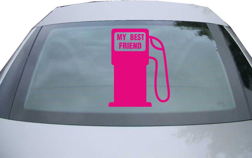 Indigos UG - Aufkleber Heckscheibe & Motorklappe DE2162 - pink - 600x471 mm - My best Friend - Auto Scheiben Fenster Heckklappe Tuning Racing JDM -...