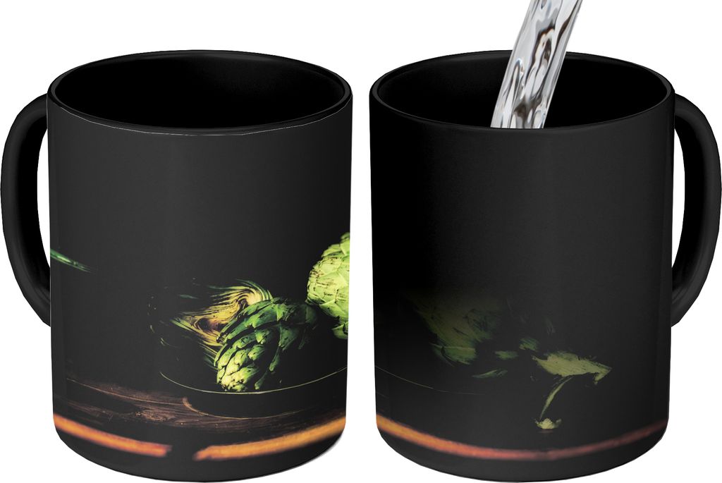 MuchoWow Zauber Tasse Zaubertasse Magic Stilleben - Teller - Artischocke - Malerei 350 ml Farbwechsel Becher Geschenk Geschenkidee - Magic-Tasse ...
