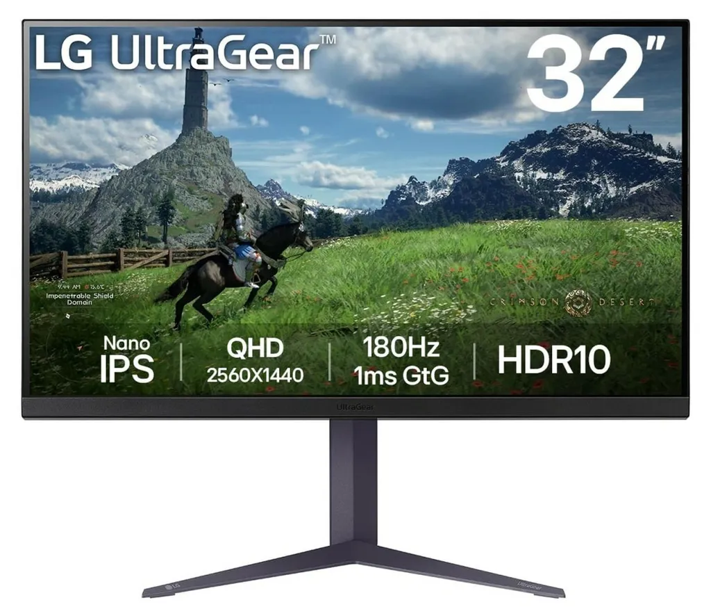 LG 32GS85Q-B Écran Gaming 32" QHD - IPS 180Hz 1ms - Moniteur PC Noir
