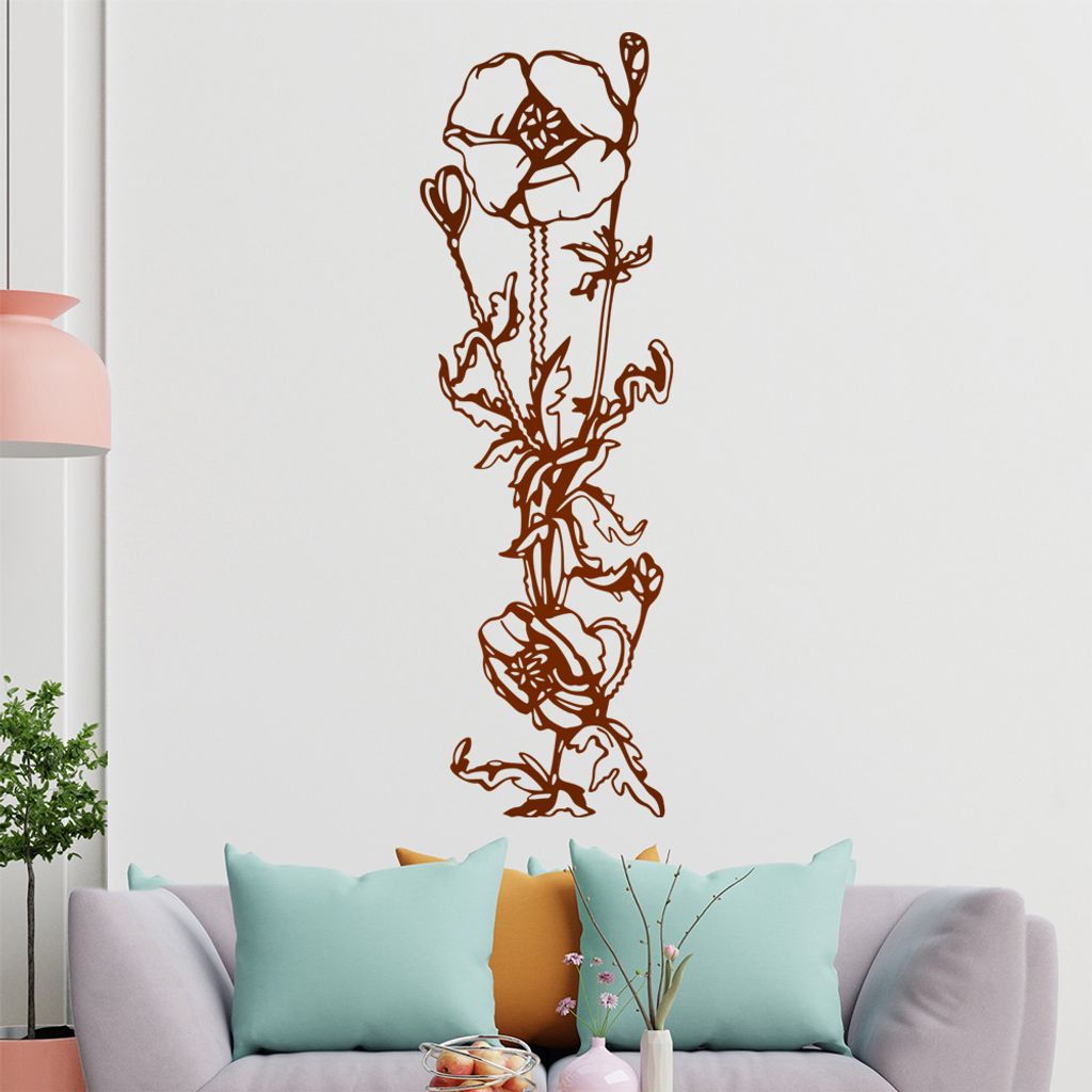 Blumen- Ranken Wandtattoo in 6 Größen - Wandaufkleber Wall Sticker - Dekoration, Küche, Wohnzimmer, Schlafzimmer, Badezimmer
