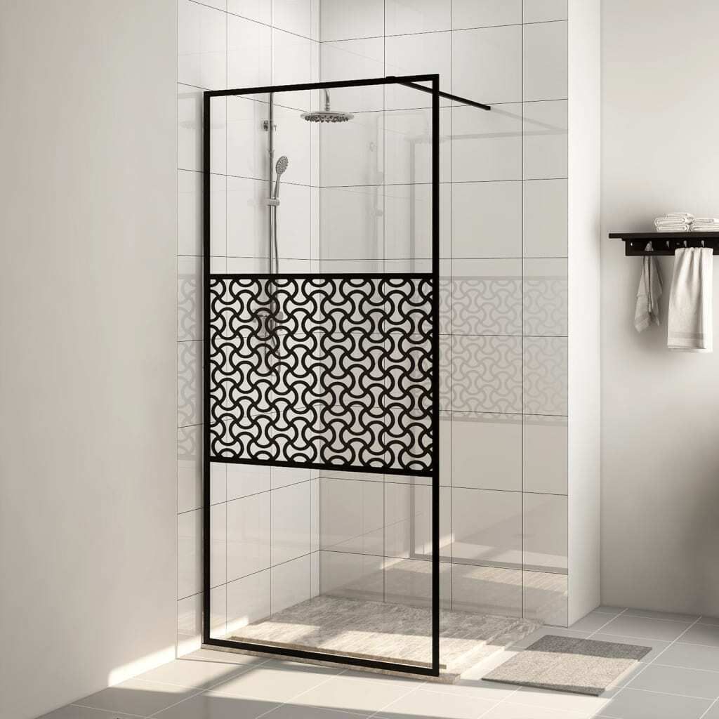 The Living Store Duschwand für Begehbare Dusche mit Klarem ESG Glas 115x195 cm