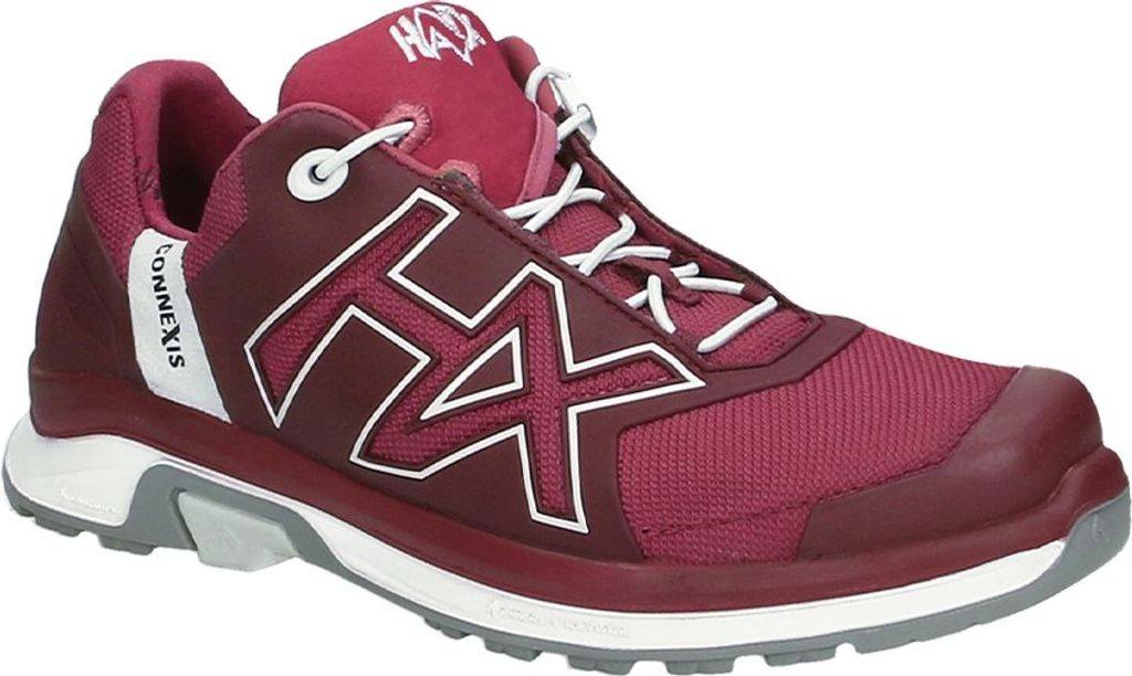 Haix Schuh CONNEXIS Air 2.0 Ws low berry-silver 360030, Farbe:rot,grau, Größe:UK 5.0 / EU 38