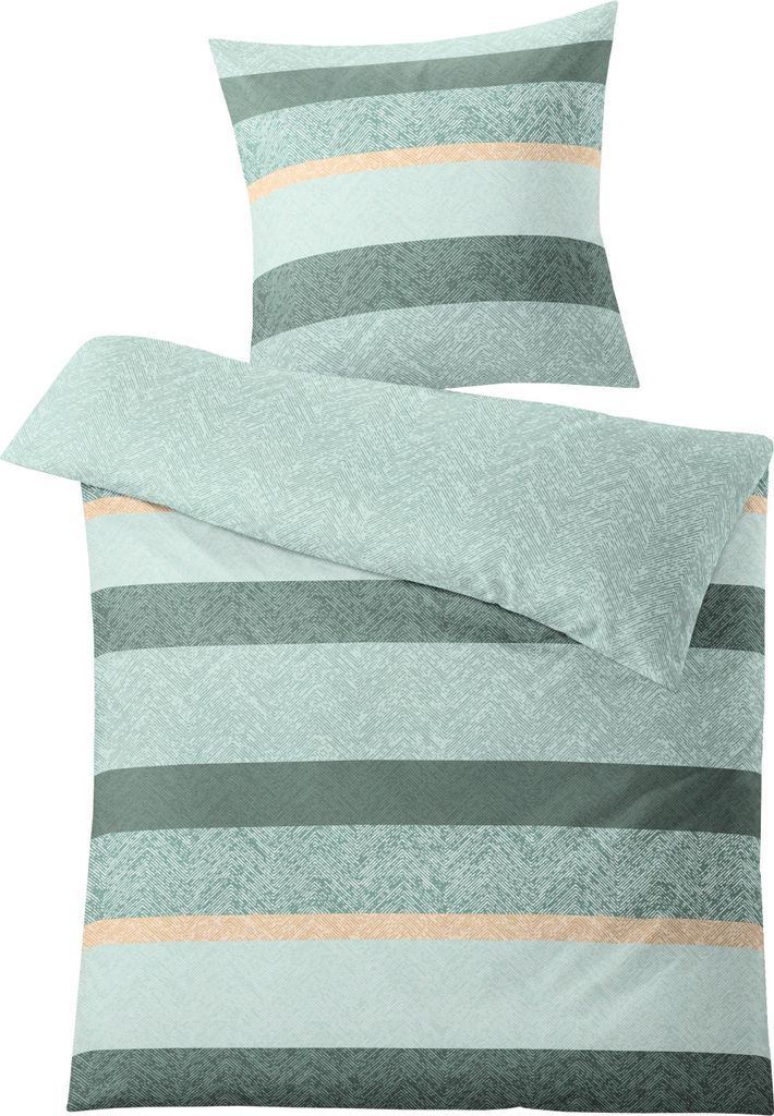 Kleine Wolke Bettwäsche Gwen Mako-Satin salbeigrün Größe 155x220 cm (80x80 cm)