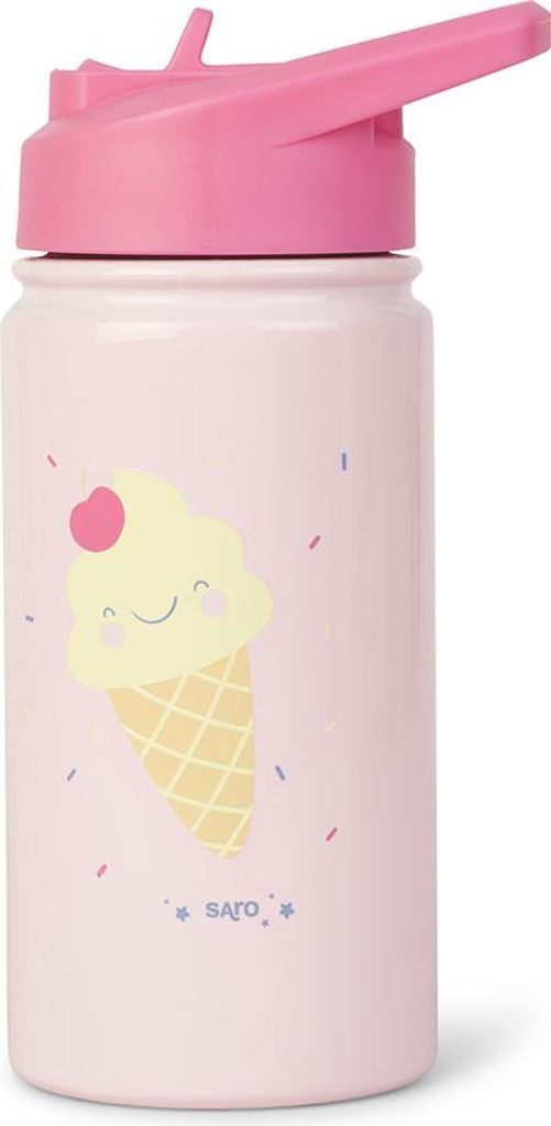 Saro Thermosflasche Mit Strohhalm 350ml Rosa Rosa One Size