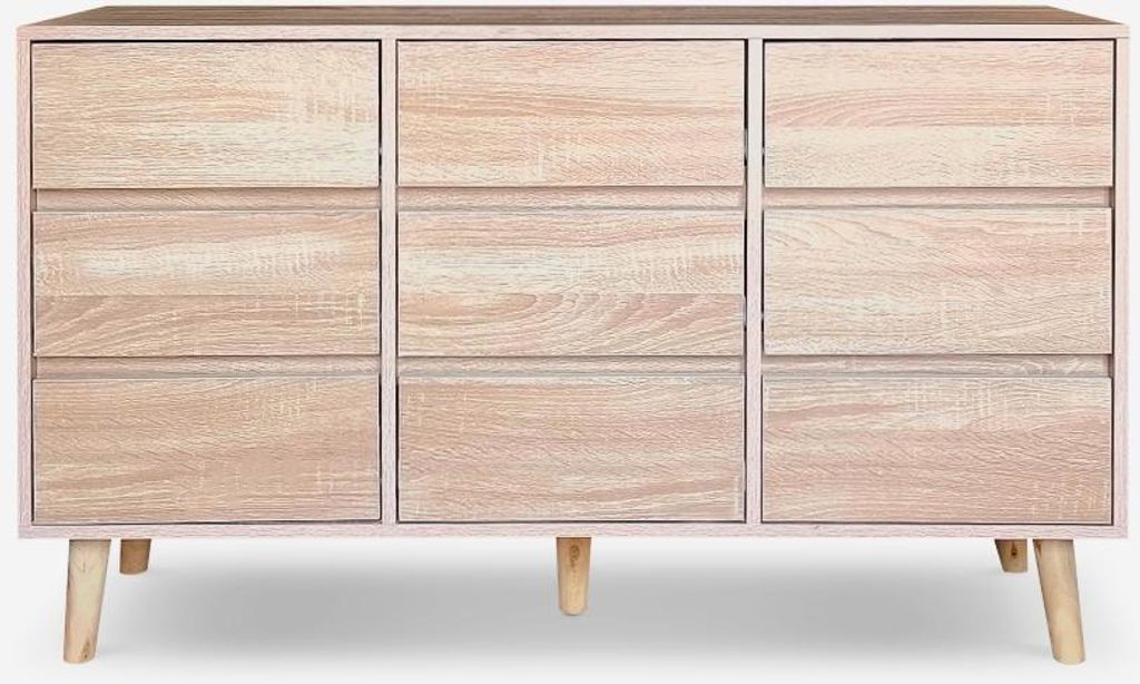 Cassettiera in legno per il soggiorno 9 cassetti Immagine del prodotto 