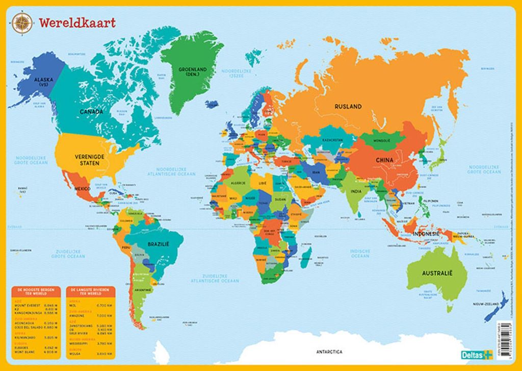 Deltas pädagogischer Untersetzer – Weltkarte