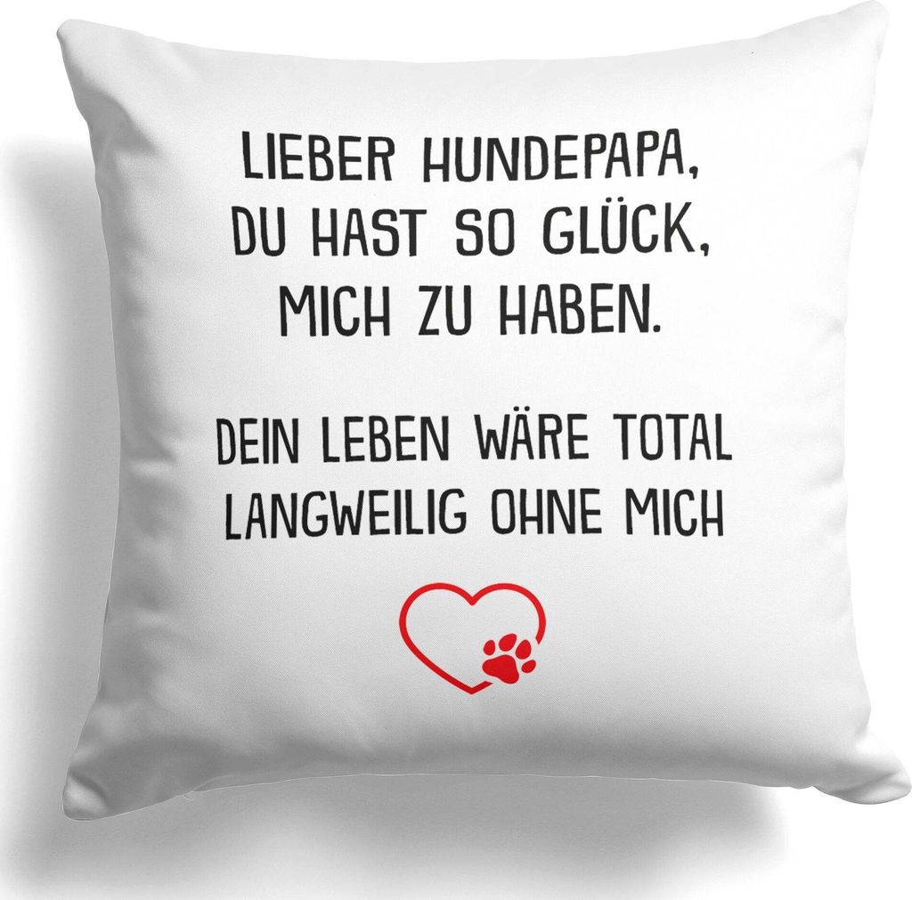 22Feels Hundepapa Geschenk Herrchen Hund Kissen Deko Männer Vatertag Geburtstag Weihnachten Hundeliebe Dekoration Couch Welpe Sofa Wohnaccessoire ...