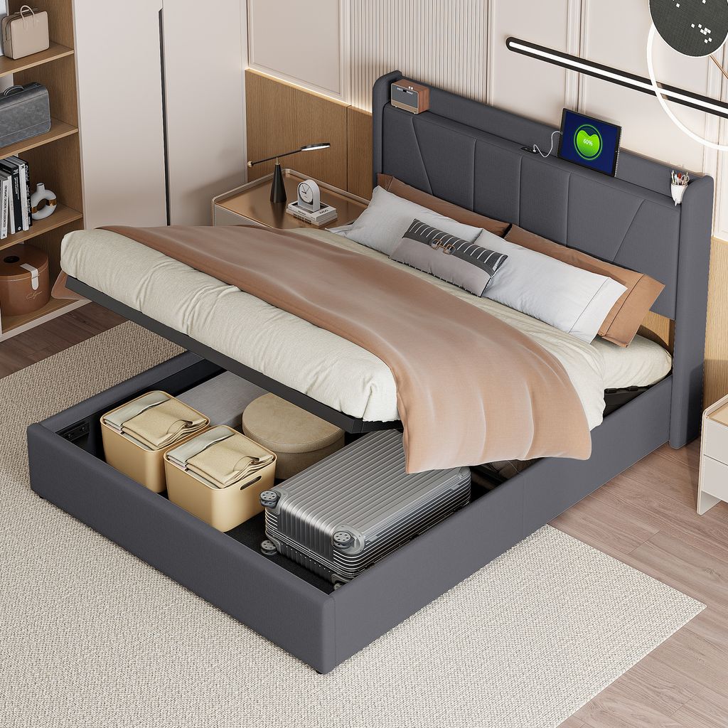 Fortuna Lai Polsterbett 140x200cm mit USB, Jugendbett Produktbild 3