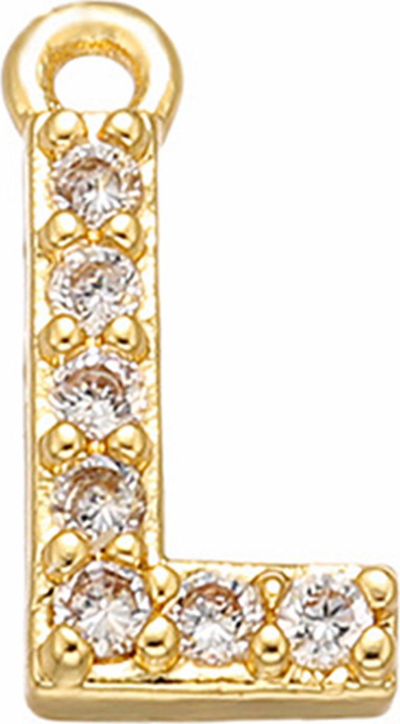 Halsketten-Anhänger mit 26 Buchstaben, Strasssteinen, Schmuck, süßer funkelnder Schmuckanhänger für Hochzeit-L