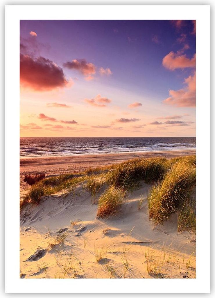 Poster - Poster ohne Rahmen - Meer Strand Düne - 50x70 cm - Wand Bild - Wanddeko - Wandbilder - Kunstposter - Wandposter - Bilder - Kunstdruck - W...
