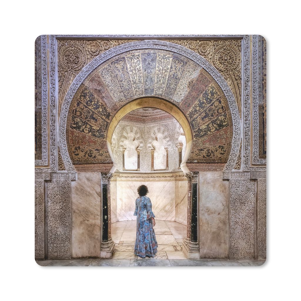 MuchoWow Mauspad Mousepad Marmor - Gebäude - Architektur - Frau 20x20 cm - Mousepads - Maus Mat - Pad - Mausunterlage - Desk Mat - Bureauartikeln