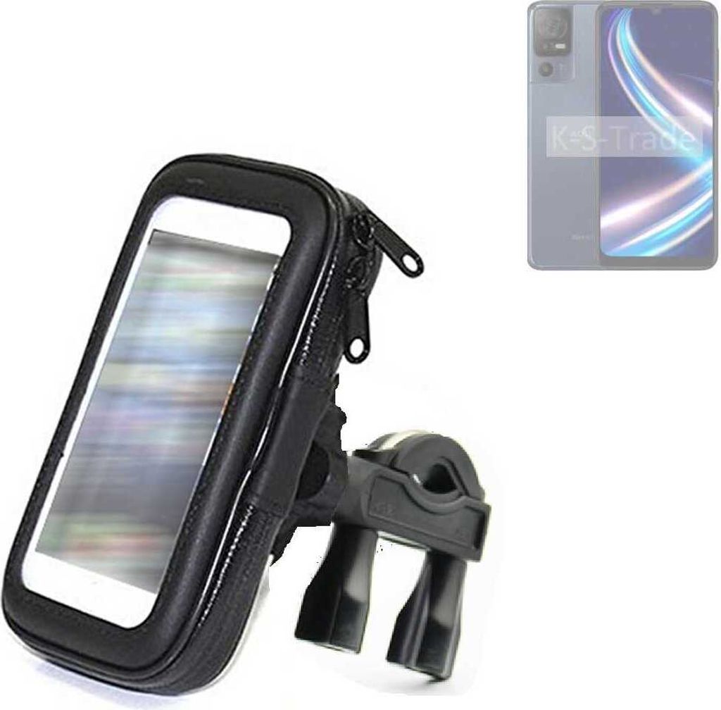 K-S-Trade Fahrrad-Halterung kompatibel mit Sharp Aquos V7 Plus Handy-Halterung Halter Lenkstange Fahrradhalterung Motorrad Bike Mount Wasserabweisend