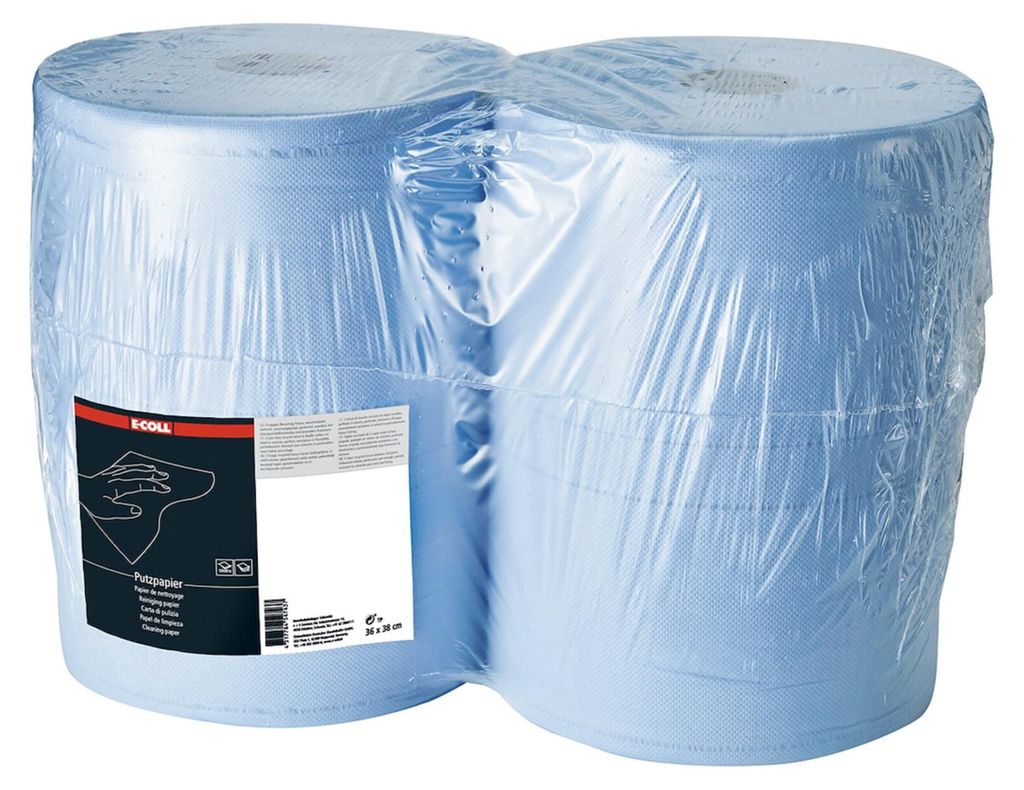 E-COLL Putzpapier blau, 3-lagig, 1.000 Blatt 38 x 36 cm Produktbild 