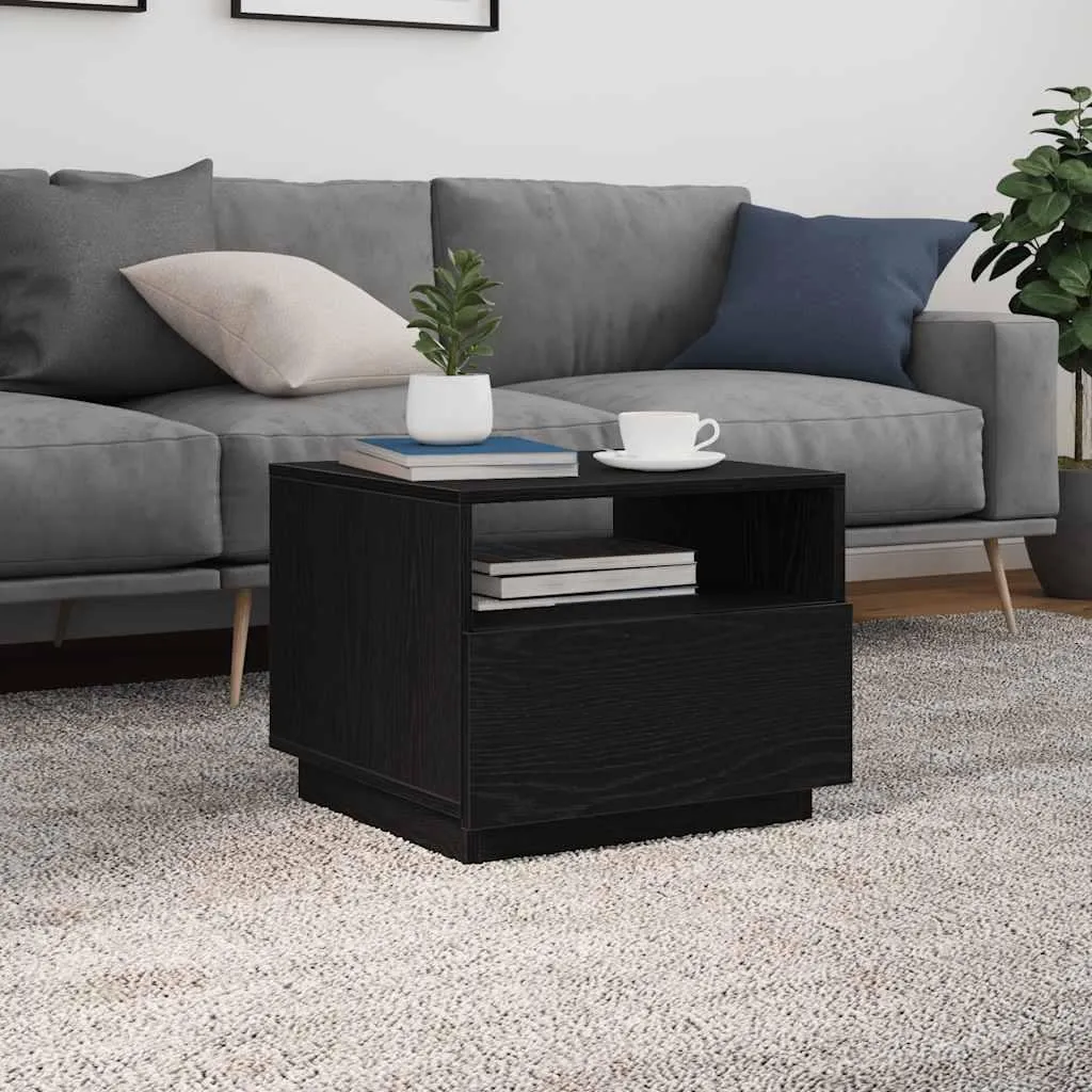 Table basse LED noire 50x49 cm : solution déco pour petit salon - 3