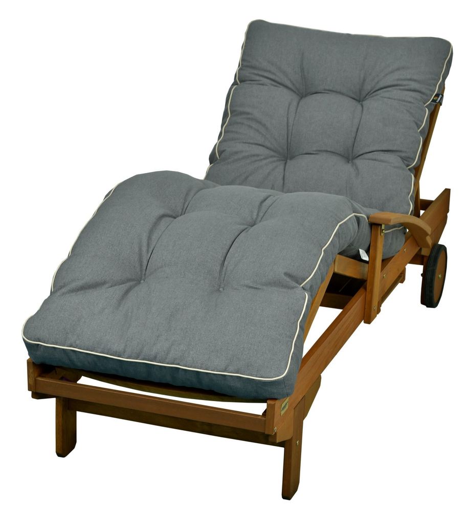 Cuscino Da Esterno Ikar 145x56x10 Cm Grigio - Imbottito Per Sedie Da Giardino E Pallet, Antiscivolo