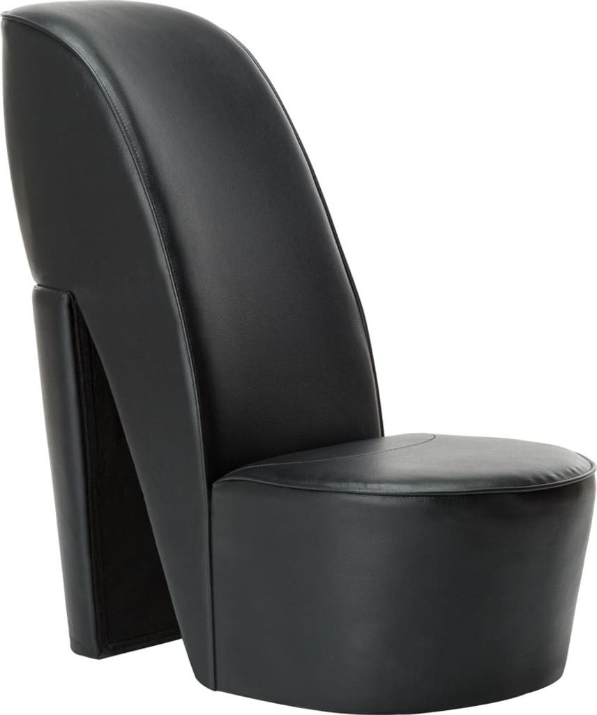 The Living Store Stuhl in Stöckelschuh-Form Schwarz Kunstleder