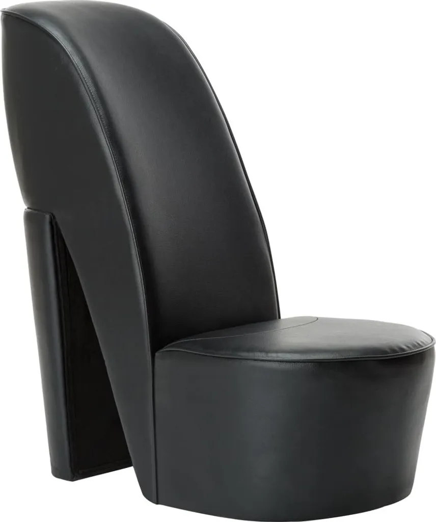 Chaise talon aiguille noir similicuir pour décoration originale unique