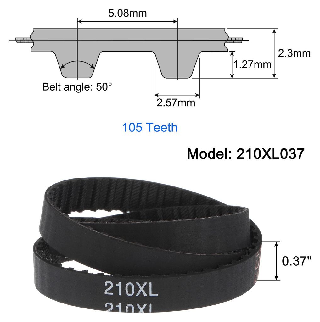 210XL 037 Zahnriemen 105 Z?hne Gummi Zahnriemen 0,37" Breite 0,20" Steigung Gummizahnriemen Keilriemen Industrie Antriebsriemen Mechanische Ersatzr...