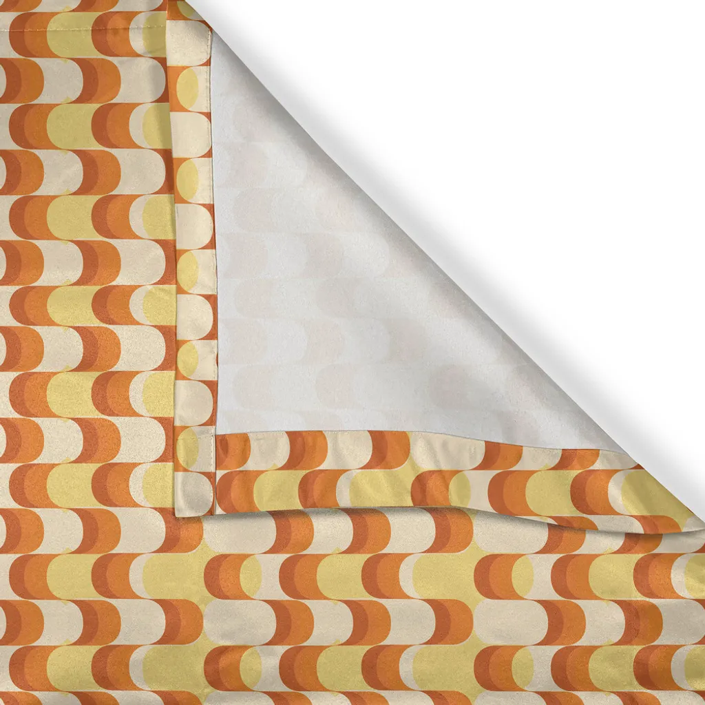 Rideau à œillets ABAKUHAUS Vintage Orange 280x245cm Lot de 2 Panneaux