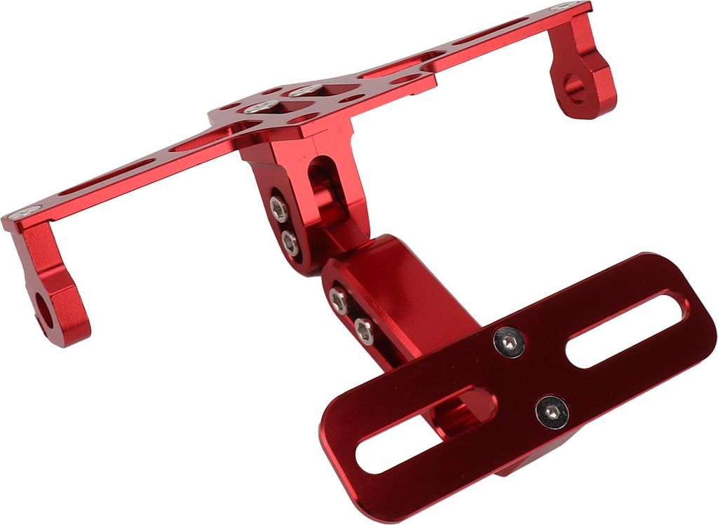 Motorrad-Kennzeichenhalterung, CNC-Aluminiumlegierung, universell verstellbarer Halter, Rot