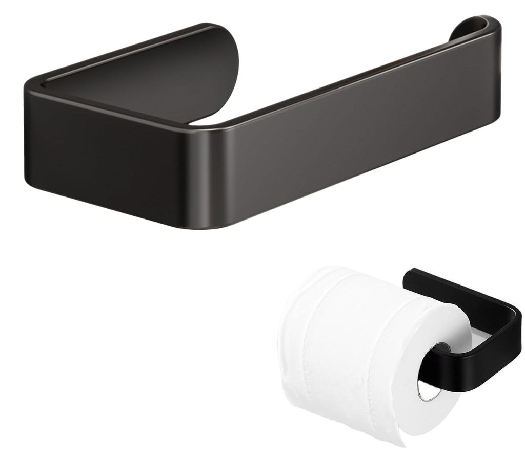 Selbstklebender Fliesen-Toilettenpapierhalter, kein Bohren erforderlich, schwarz; Selbstklebender Fliesen-Toilettenpapierhalter, keine Nägel erfor...