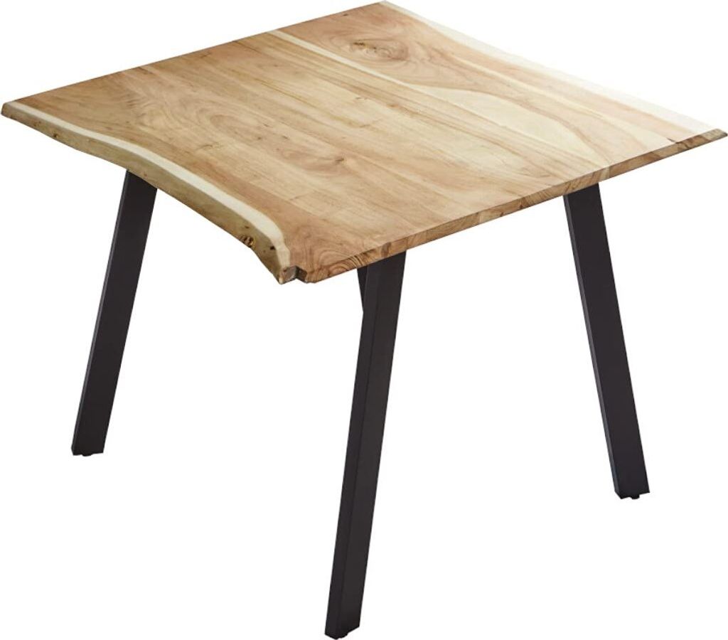 Esszimmertisch 80x80 cm Laxmi, echte Baumkante, Produktbild 