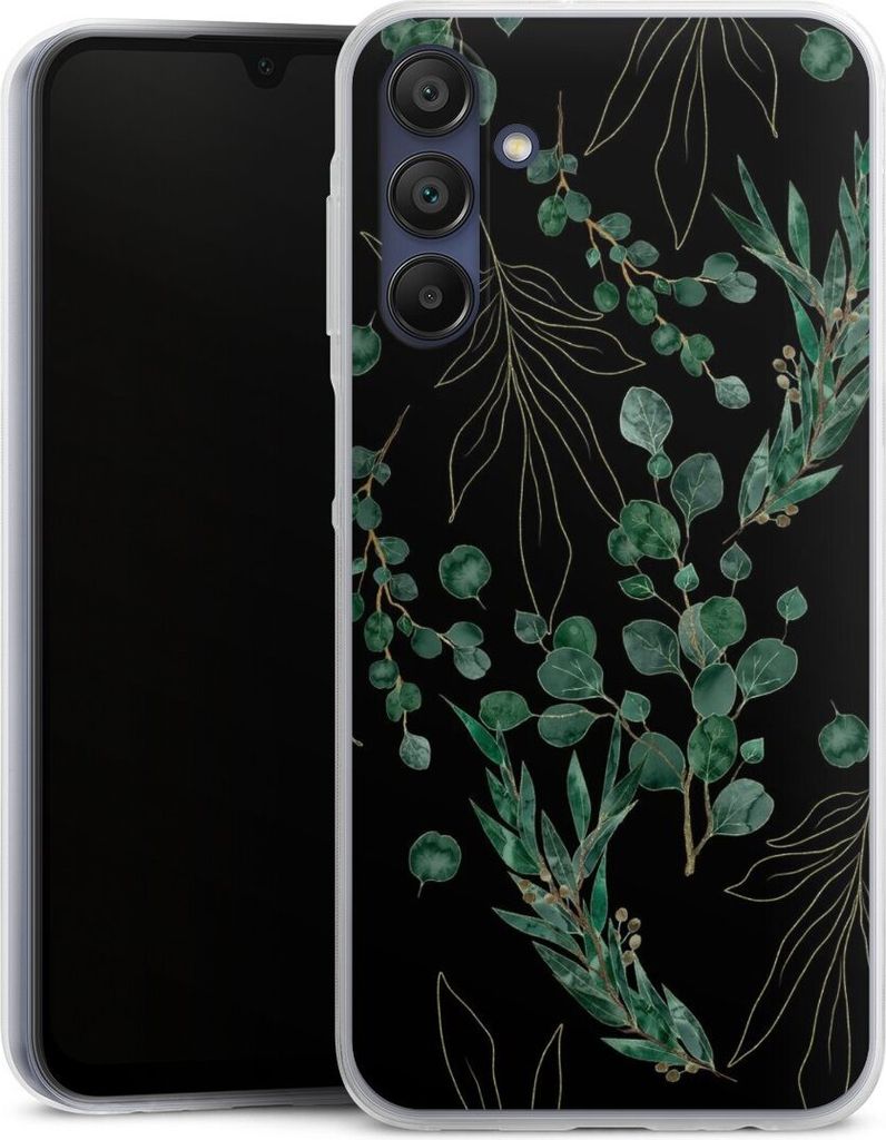 DeinDesign Slim Hülle für Samsung Galaxy A15 Silikon Case Ultra Dünn Handyhülle Blätter Natur Eukalyptus