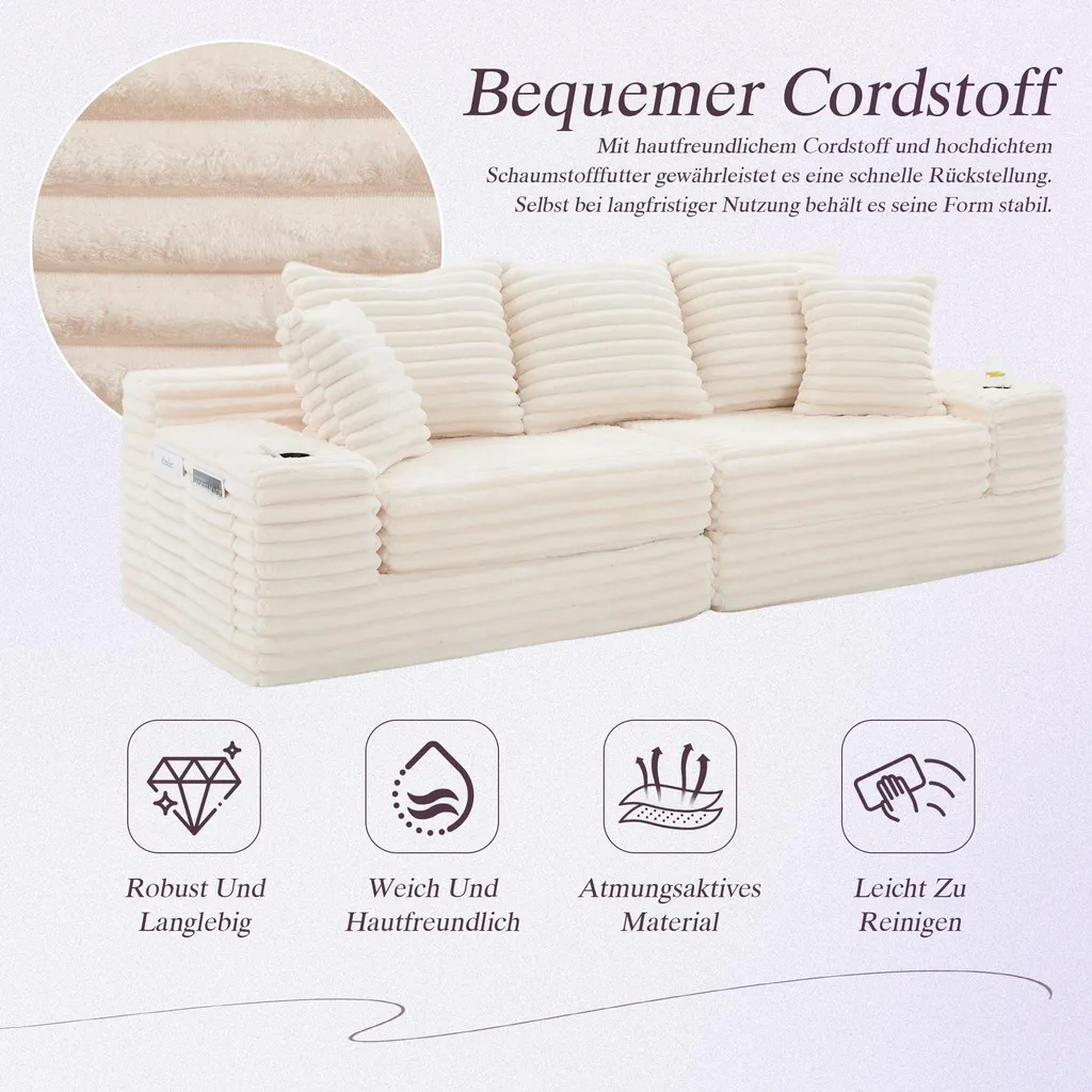 Canapé convertible beige avec rangement : fini le manque de place !