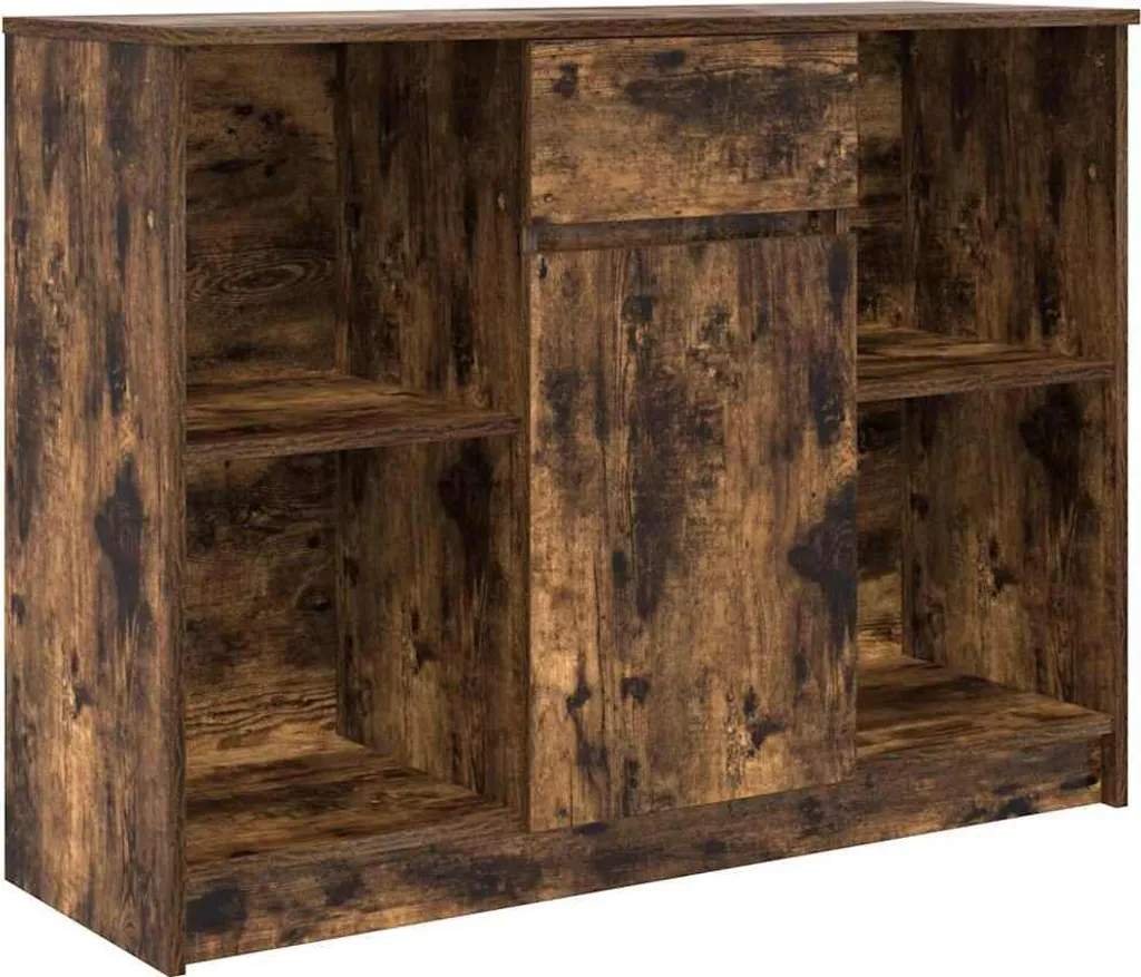 Madia Moderna 101x35x76 cm Rovere Fumé | Buffet Design con Cassetto