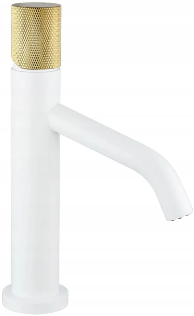 Mexen Rumba One 73501-25: Rubinetto Lavabo Bianco e Cromo Design Moderno