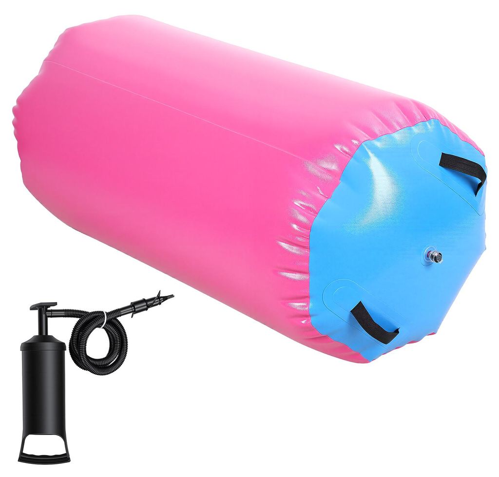Air Roller Gymnastikfass, aufblasbare Turnmatte mit Luftpumpe, achteckiges Air Roller-Fass für Rückwärtssalto-Training zu Hause, für Fitnessstu...