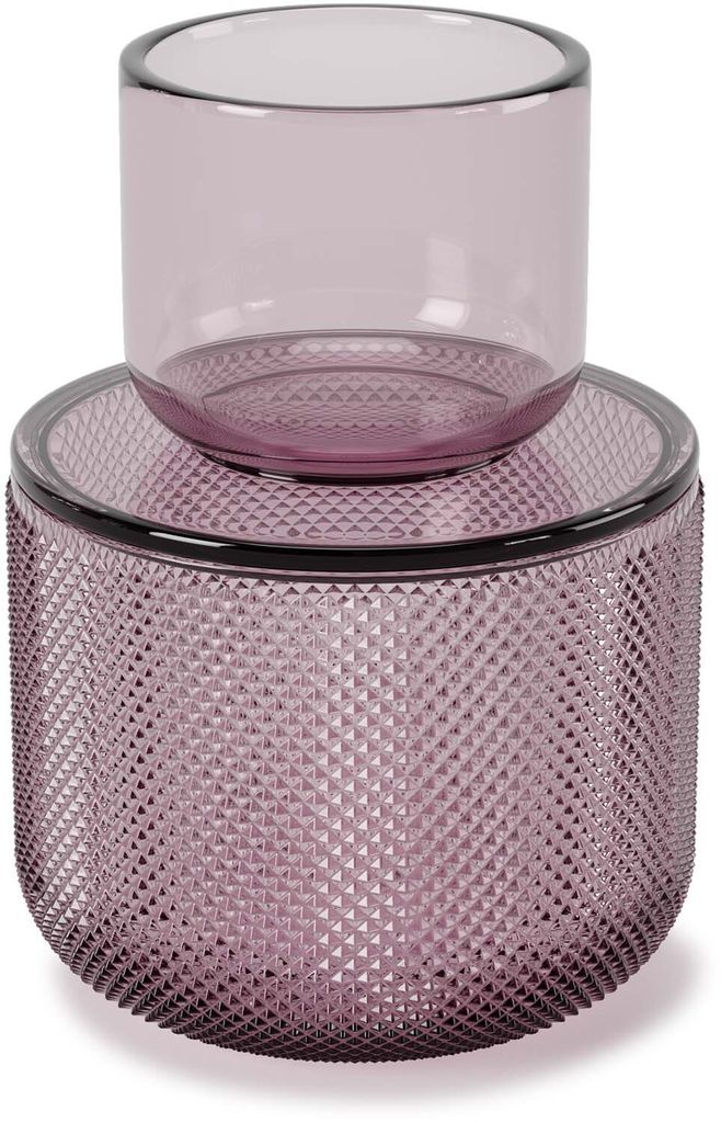 Umbra Organizer Allira, Aufbewahrungsbehälter mit Deckel, dekorativer Glasbehälter, Glas, Violett, Medium, 1015410-495