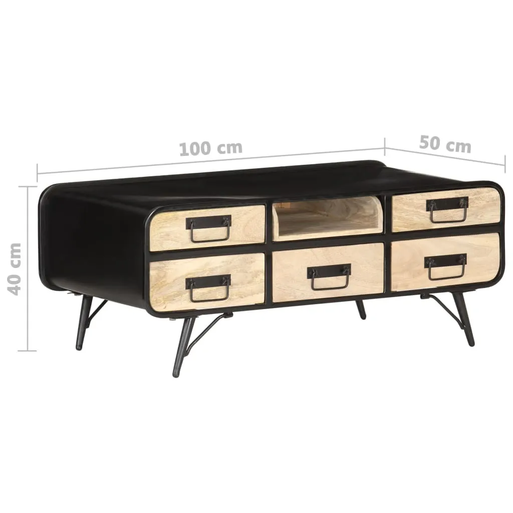 vidaXL Table basse 100x50x40 cm en bois de manguier massif robuste