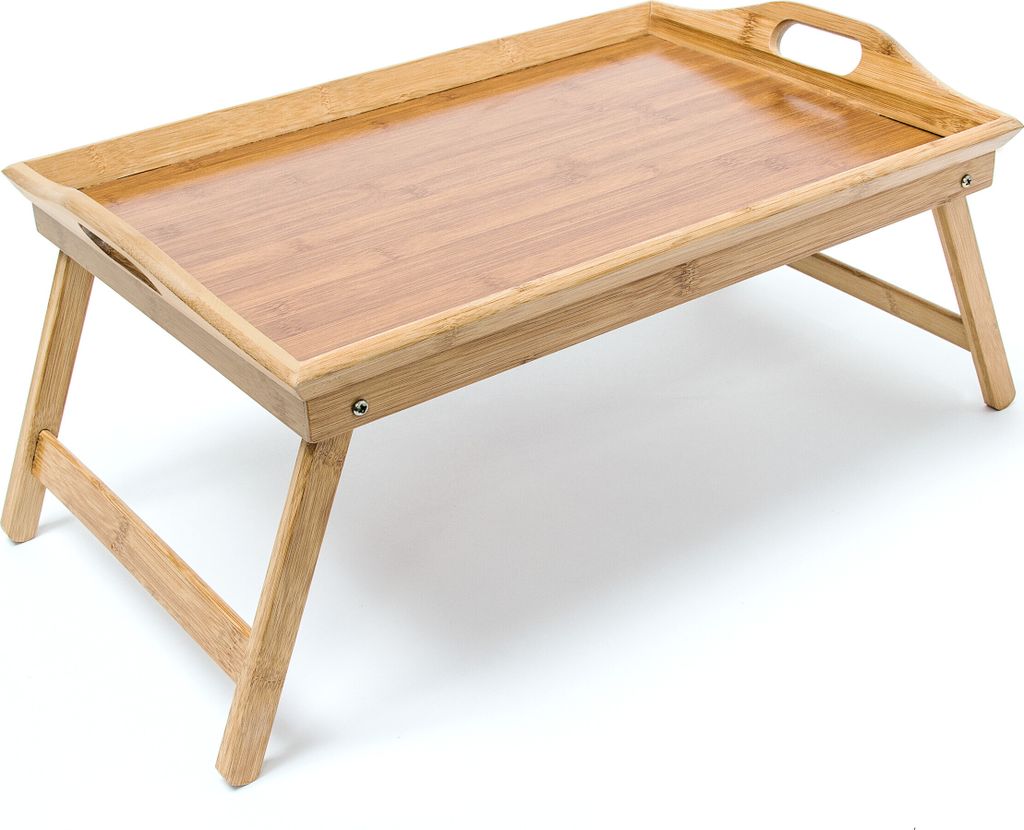 relaxdays Betttablett Bambus lackiert klappbar Produktbild 2