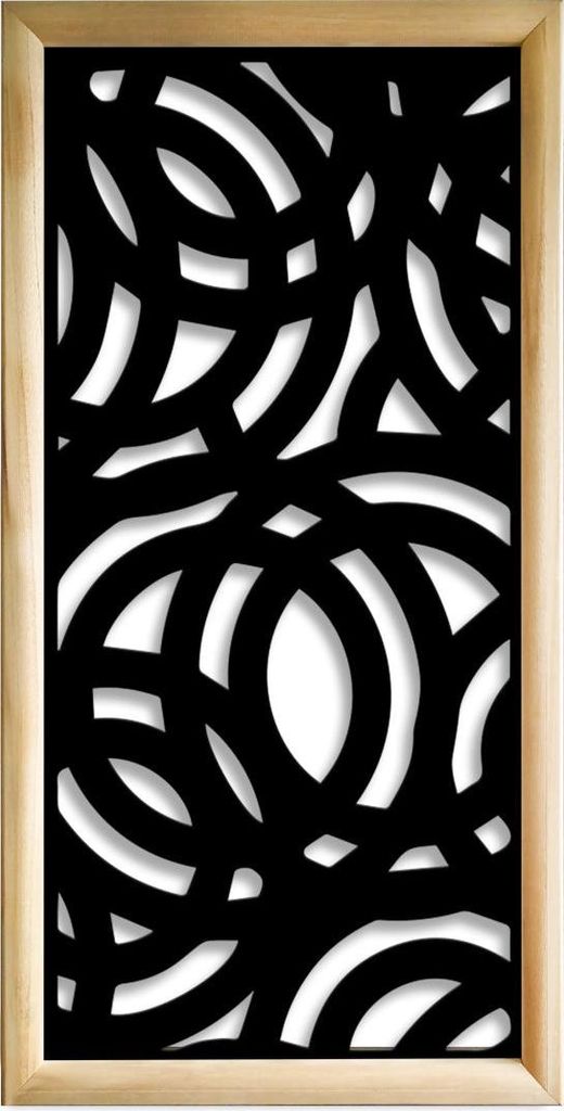CERCHI LARGE - Moduli Decorativi in holz e PVC 47x94 cm schwarz