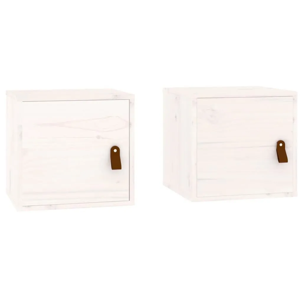 Pensili a Muro 2 pz Legno Pino Bianco 31,5 cm - Arredo Moderno Salvaspazio
