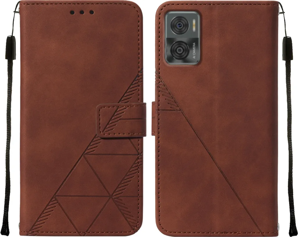 Custodia Antiurto Moto E22i / E22 Flip Marrone - Protezione Totale