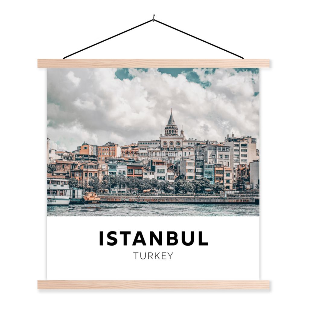 MuchoWow Textilposter Istanbul - Türkei - Startseite 40x40 cm mit holzfarbenen Rahmen - Posterleiste