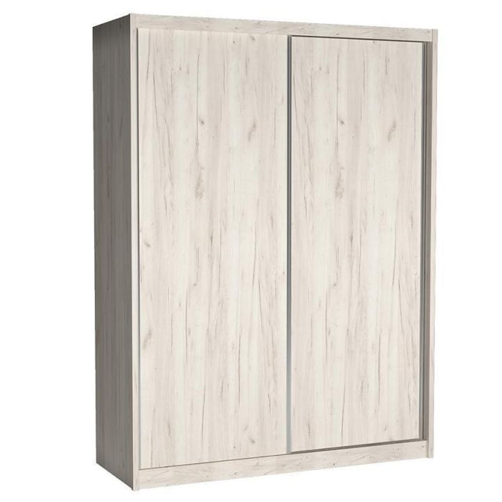 Kleiderschrank 180 cm mit Schiebetüren BERLINA 2 - weißes Kraft-Eichenholz