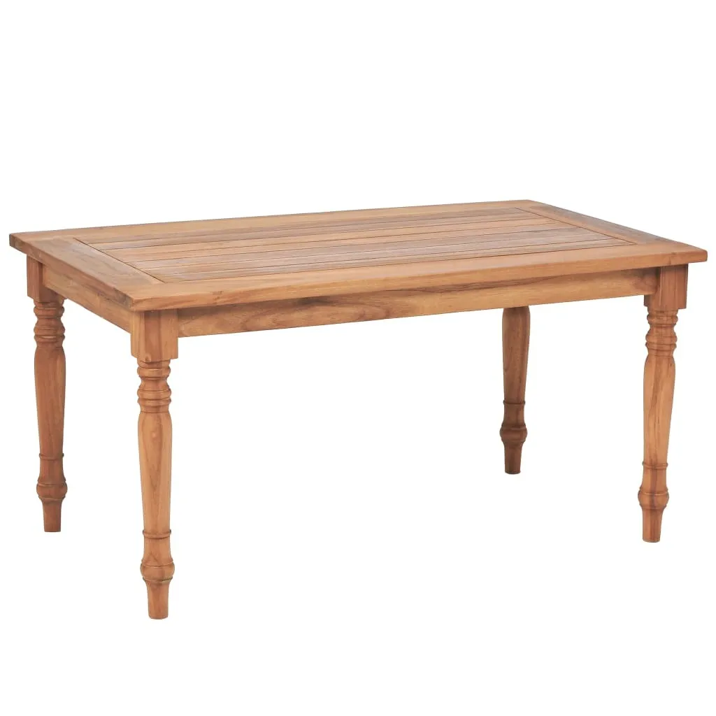 Petite table basse teck sablé Batavia robuste au design exotique chic
