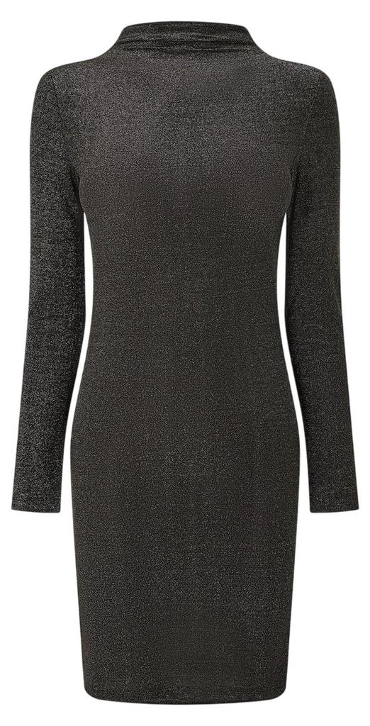 Pieces - Bodycon Kleid für Damen, Hoher Kragen, Jerseyware GT21986 (34 DE) (Schwarz)